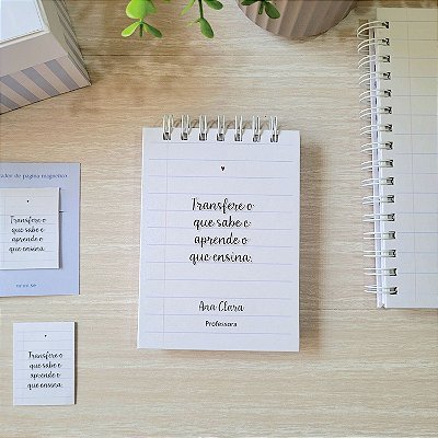 Mini Caderneta Checklist - Folha de Caderno | Coleção Dia dos Professores
