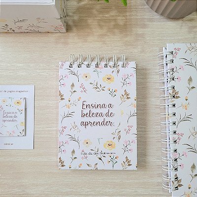 Mini Caderneta Checklist - Floral | Coleção Dia dos Professores