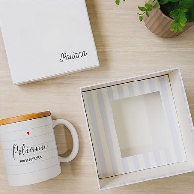 Kit - Caneca + Caixinha - Folha de Caderno | Dia dos Professores