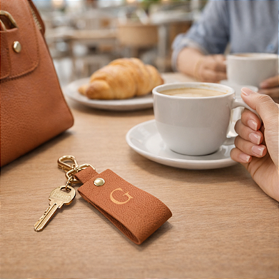 Chaveiro Couro - Terracota