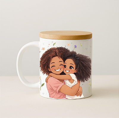 Caneca Personalizada - Caricatura | Mãe e Filha* ❤