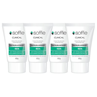 Kit Com 4 Desodorantes Antitranspirantes - Soffie Clinical 48h