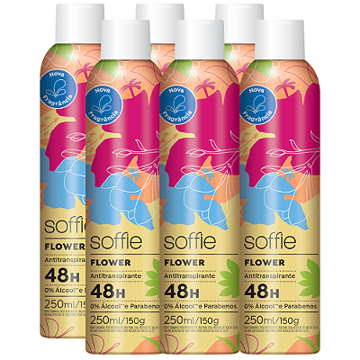 Kit com 6 Desodorantes Antitranspirantes - Soffie Flower