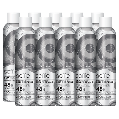 Kit com 10 Desodorantes Antitranspirantes - Soffie Sem Perfume Hipoalergênico