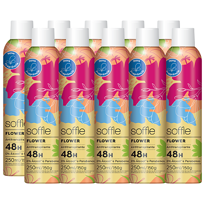 Kit com 10 Desodorantes Antitranspirantes - Soffie Flower