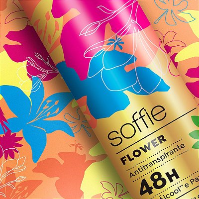 Kit com 8 - Desodorante Antitranspirante Soffie Flower Aerosol