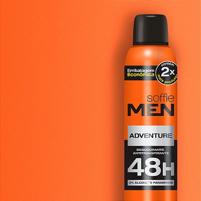 Kit com 8 - Desodorante antitranspirante Soffie Men Adventure Aerosol