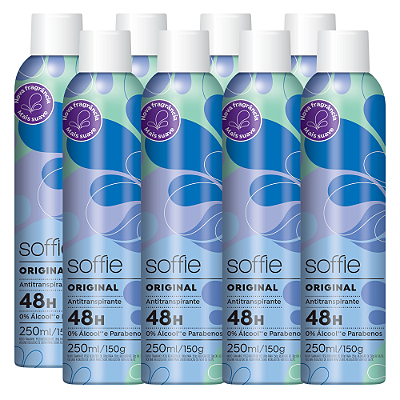 Kit com 8 Desodorantes Antitranspirantes - Soffie Original