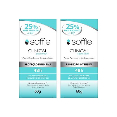 Kit com 2 unidades - Soffie CLINICAL 48h Clean Fresh