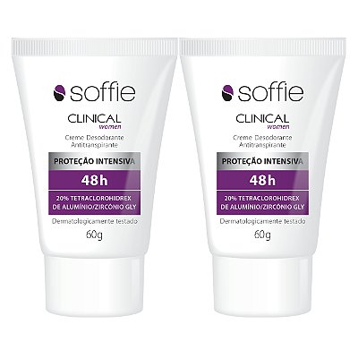 Kit Com 2 Desodorantes Antitranspirantes - Soffie Clinical Women 48h