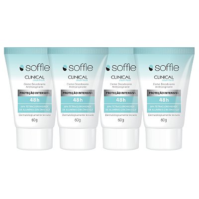 Kit Com 4 Desodorantes Antitranspirantes - Soffie Clinical Clean Fresh 48h