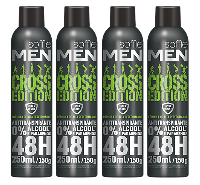 Desodorantes Soffie MEN Cross Edition - 4 unidades
