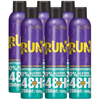 Kit com 6 Desodorantes Antitranspirantes - Soffie RUN