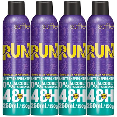 Kit com 4 Desodorantes Antitranspirantes - Soffie RUN