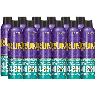 Kit com 12 Desodorantes Antitranspirantes - Soffie RUN