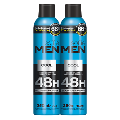 Kit com 2 Desodorantes Antitranspirantes Soffie Men Cool