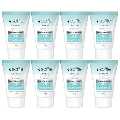 Kit Com 8 Desodorantes Antitranspirantes - Soffie Clinical Clean Fresh 48h