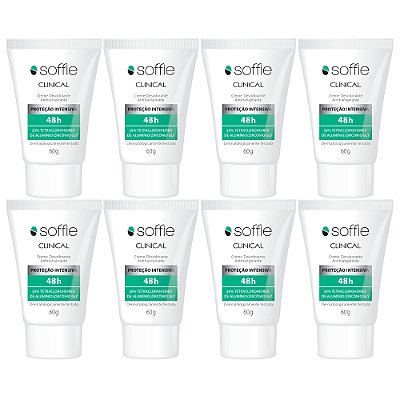 Kit Com 8 Desodorantes Antitranspirantes - Soffie Clinical 48h