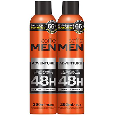 Kit com 2 Desodorantes Antitranspirantes - Soffie Men Adventure