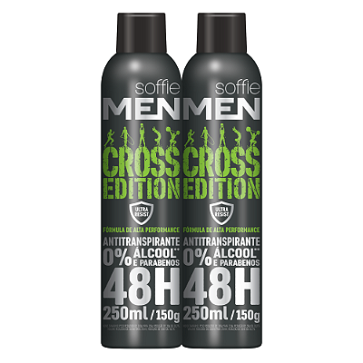 Kit com 2 Desodorantes Antitranspirantes - Soffie Men Cross Edition