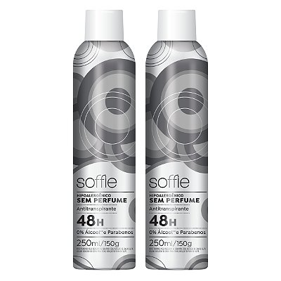 Kit com 2 Desodorantes Antitranspirantes - Soffie Sem Perfume Hipoalergênico