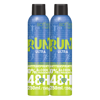 Kit com 2 Desodorantes Antitranspirantes - Soffie RUN Ultra