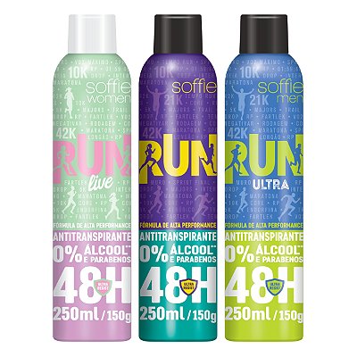 Kit Desodorante Soffie RUN – Linha Completa Esportiva