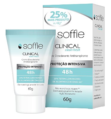 Desodorante Antitranspirante Soffie CLINICAL 48h - Clean Fresh