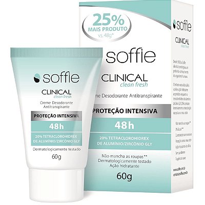 Desodorante Antitranspirante Soffie CLINICAL 48h - Clean Fresh
