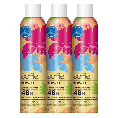 Kit com 3 Desodorantes Antitranspirantes - Soffie Flower