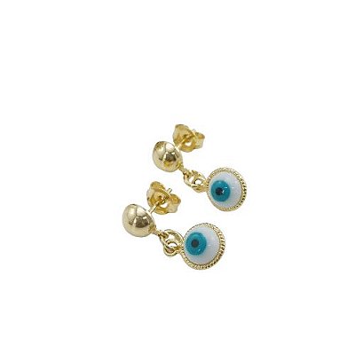 Brinco Banhado A Ouro Com Olho Grego Bijou Art