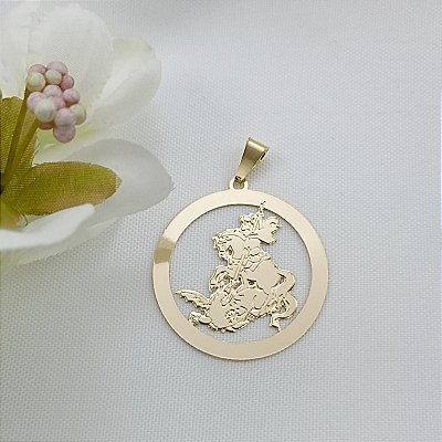 Pingente Banhado A Ouro De São Jorge Bijou Art