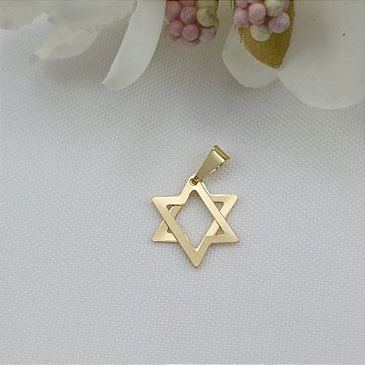 Pingente Banhado A Ouro  Estrela De Davi Bijou Art