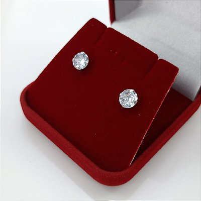 Brinco De Prata Com Pedra De Zircônia Bijou Art