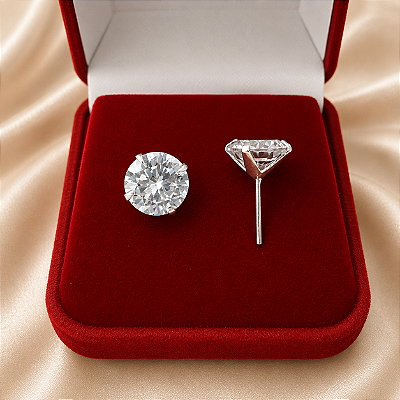 Brinco De Prata Com Pedra De Zircônia Bijou Art
