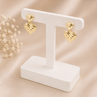 Brinco Banhado A Ouro Com Coração Trabalhado Bijou Art