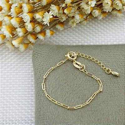 Pulseira Banhada A Ouro Recém Nascido Elo Cartier Bijou Art