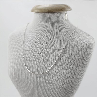 Corrente Banhada A Prata Elo Veneziana 60 cm Bijou Art