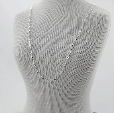 Corrente Banhada A Prata Cinga-Pura 60 cm Bijou Art