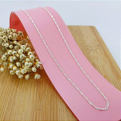 Corrente Banhada A Prata Cinga-Pura 45 cm Bijou Art