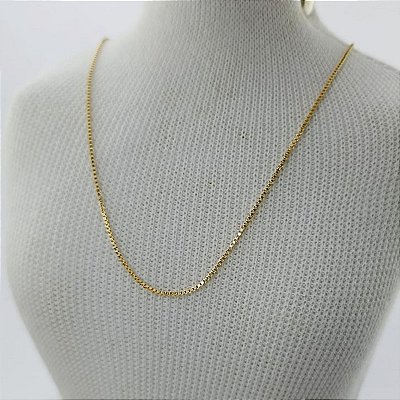 Corrente Banhada A Ouro Elo Veneziana 50 cm Bijou Art