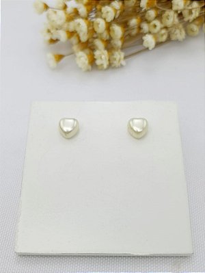 Brinco Banhado A Ouro Fixo De Pérola Coração (Médio) Bijou Art