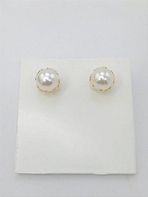 Brinco Banhado A Ouro De Pérola 10 mm Bijou Art
