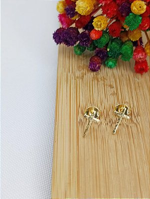 Brinco Banhado A Ouro De Cruz Fixo Bijou Art