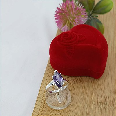 Anel Banhado a Prata Com Pedra De Zircônia Bijou Art