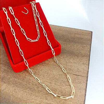 Corrente Banhada a Ouro Elo Cartie 60 Cm Bijou Art