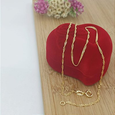 Corrente Banhada a Ouro Elo Cinga-Pura 40 Cm Bijou Art