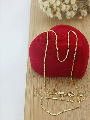 Corrente Banhada a Ouro Elo Veneziana Fechada 40 cm Bijou Art