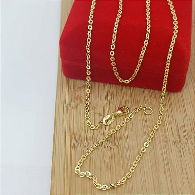 Corrente Banhada a Ouro 50 cm Elo Argola Bijou Art
