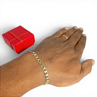 Pulseira Banhada a Ouro Elo Curto Bijou Art